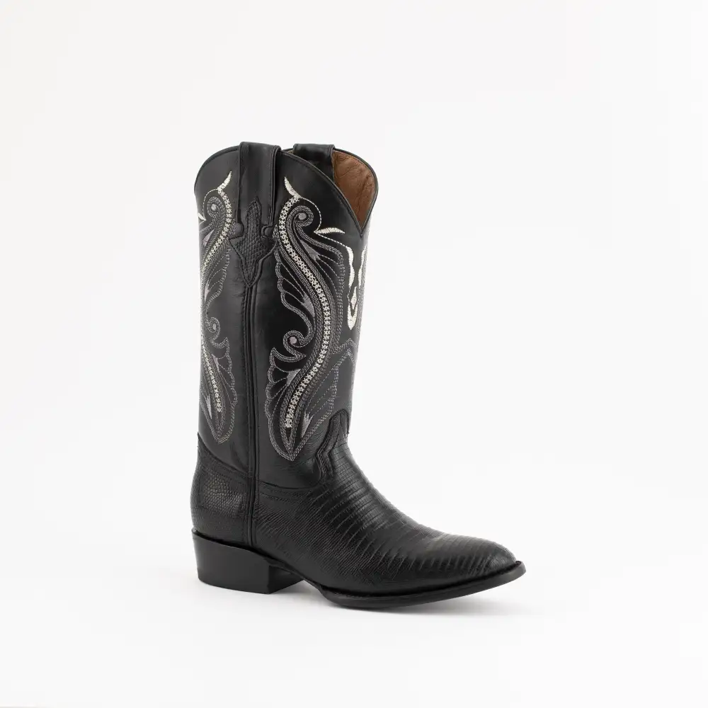 Men's  Taylor Teju Lizard Boots Handcrafted Black