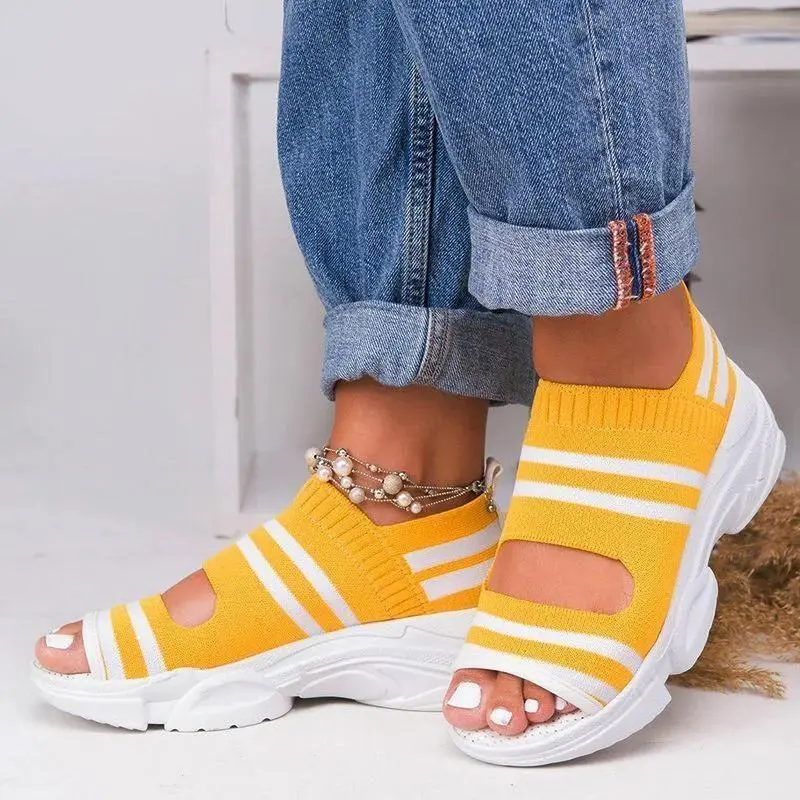 Cilool Casual Women Breathable Wedge Comfy Sandals