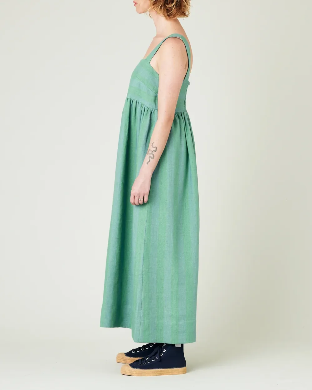 OCEAN STRIPE LINEN DRESS