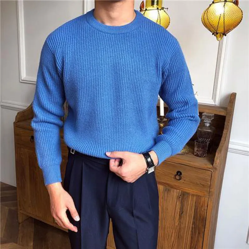 Gentleman's Casual Cashmere Knit Crew Neck Sweater