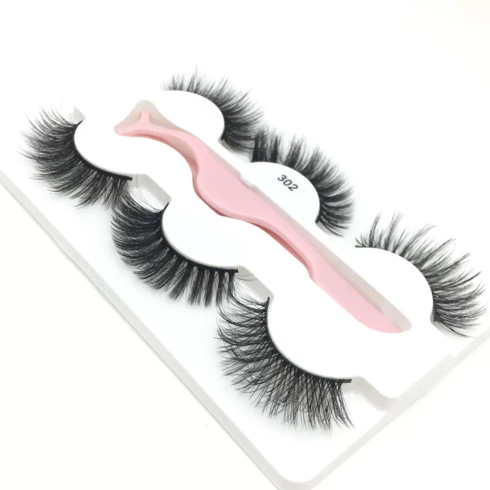 3 Pairs Fake 3d Mink Eyelashes Eye Lashes False Eyelashes Mink Lashes Eyelash Extension Eyelash Tweezer Applicator Makeup Tool