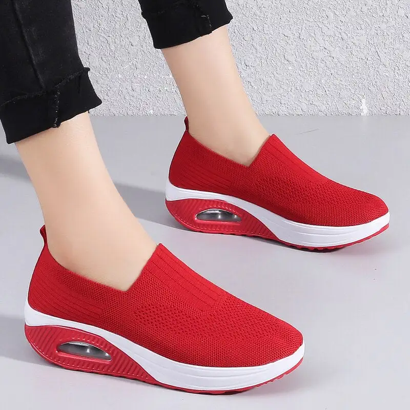 Cilool Casual Shoes Breathable Ladies Platform Sock Sneakers