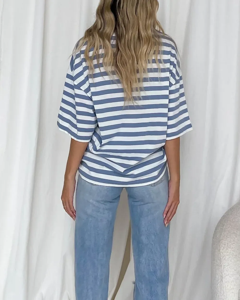 Nostalgia Stripe Oversized Boyfriend Tee