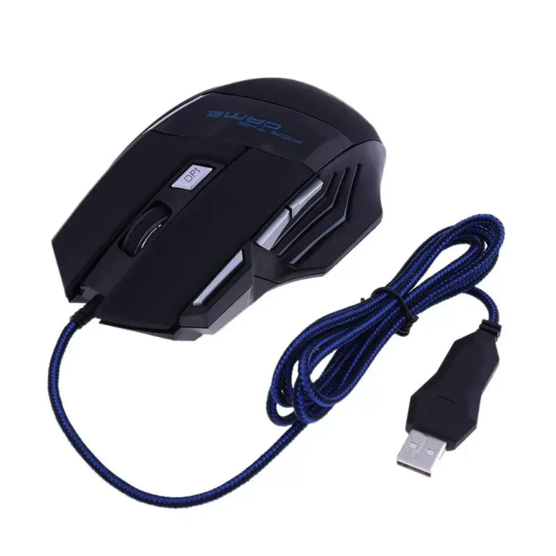 Dropship 5500DPI LED Optical USB Wired Gaming Mouse 7 Buttons Gamer Computer Mice for computer laptop desktop PC Luminous Mouse