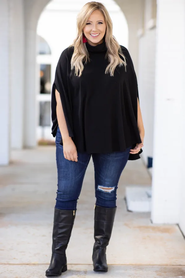 Gracious Love Poncho, Black