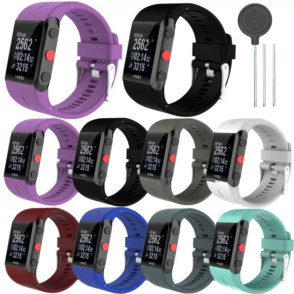 Replacement Silicone Rubber Watch Band Wrist Strap For POLAR V800 Watch Futural Digital jiu8