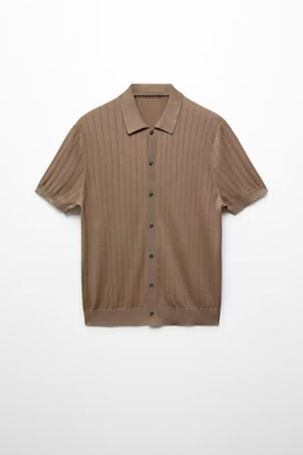 Classic Collar Ribbed Design Polo Shirt