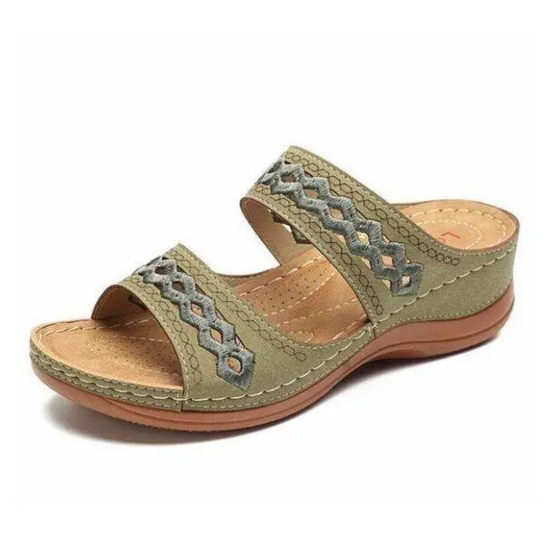 Cilool Premium Faux Leather Embroidery Women Sandals