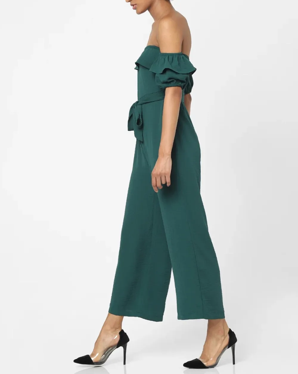 Green Off-shoulder Jumpsuit