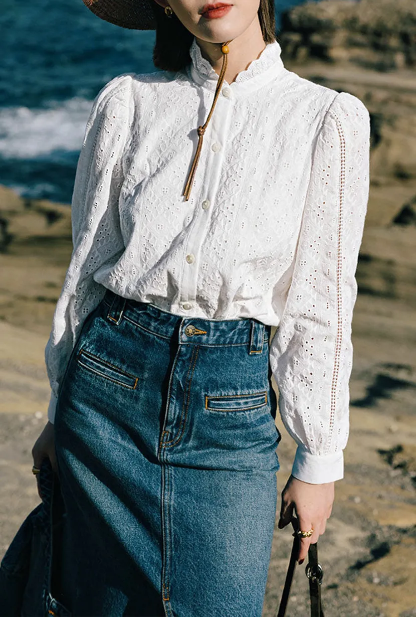 Tilly Cotton Blouse - Ivory