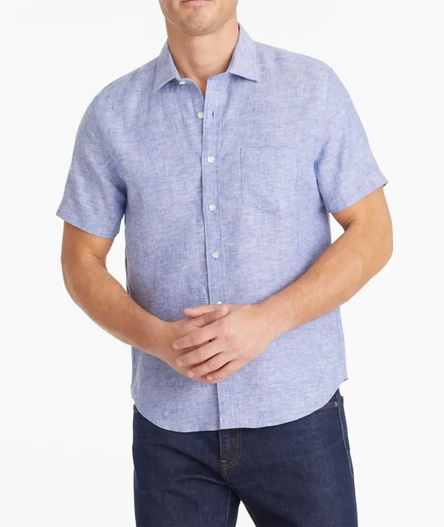 Men's Blue Cotton Shirt