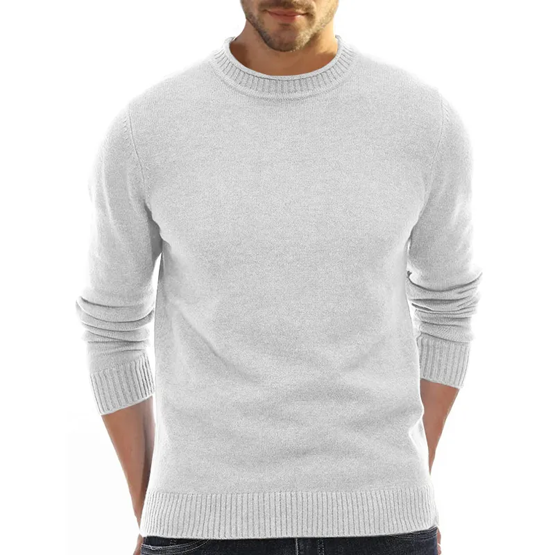 Men's Long Sleeve Crew Neck Sweater Soft Casual Sweater Men's Classic Sweater