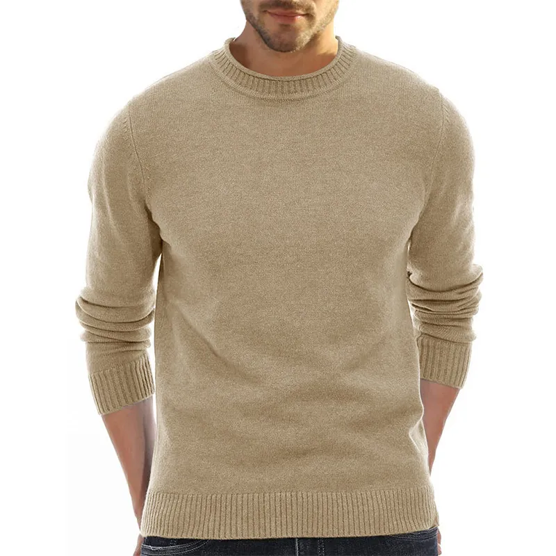 Men's Crewneck Sweater Soft Casual Sweaters for Men Classic Pullover Sweaters with Ribbing Edge