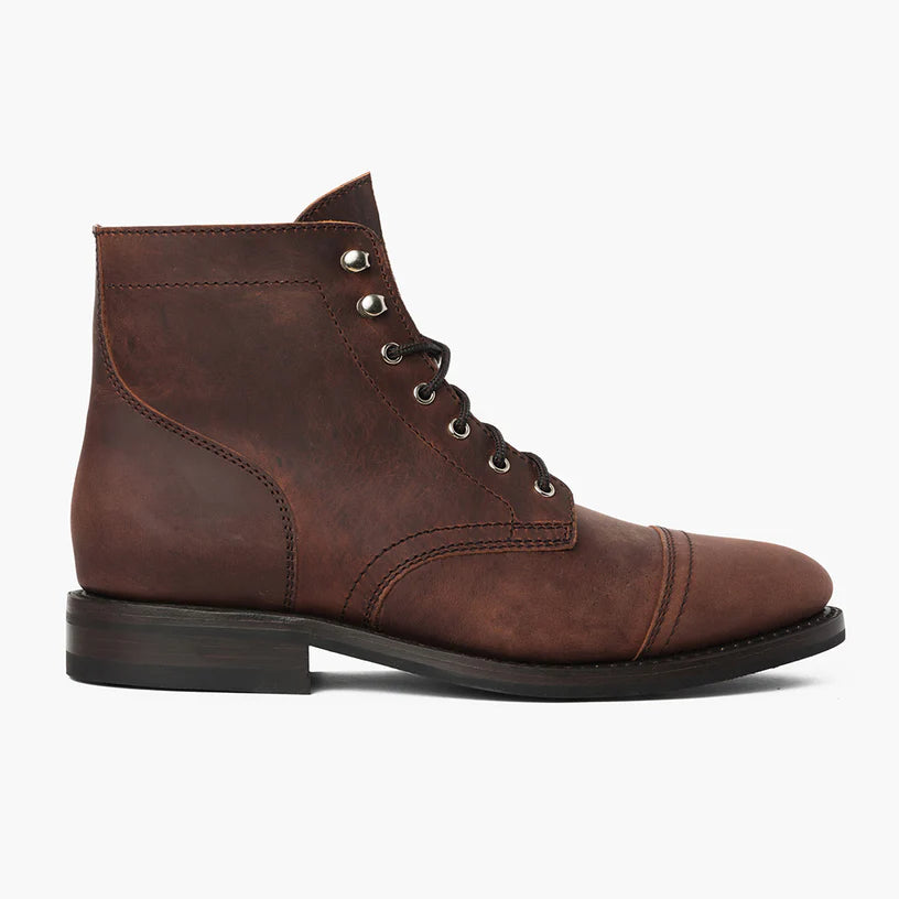 Men's Matte Leather Lace-Up Boots