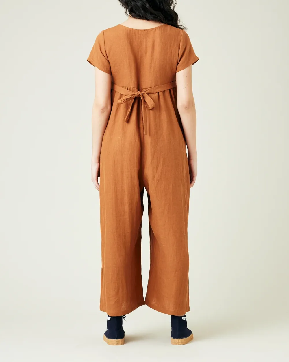 RUST LINEN JUMPSUIT