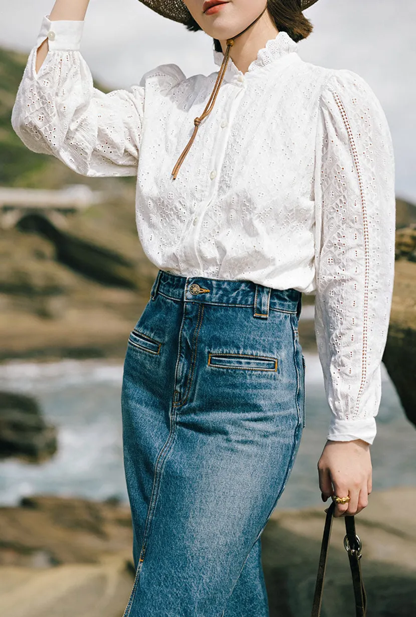 Tilly Cotton Blouse - Ivory