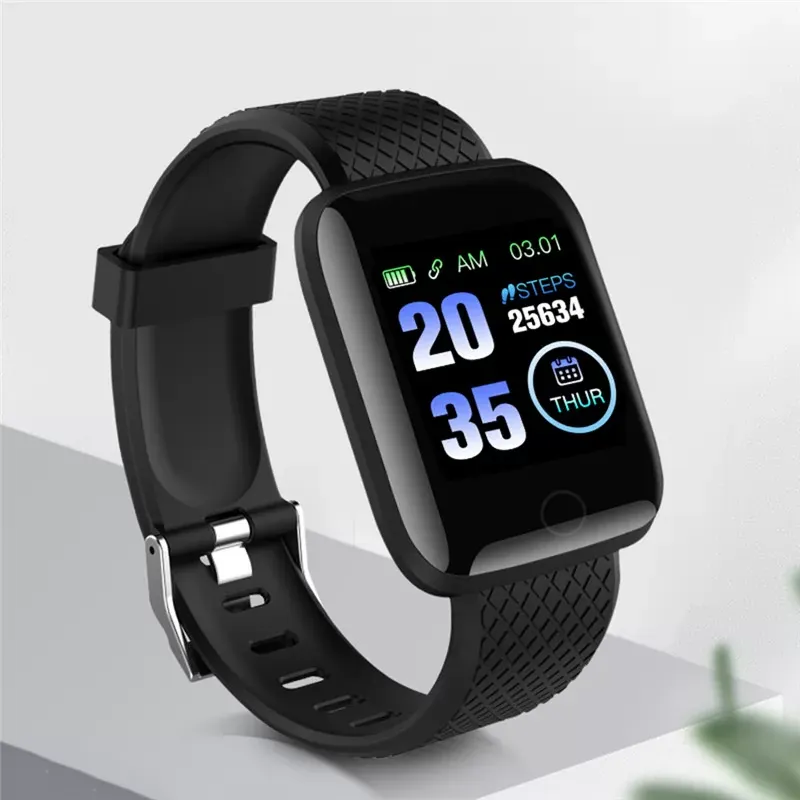 Color Screen ID116 PLUS Smart Bracelet Sports Pedometer Watch Fitness Tracker Heart Rate Pedometer Smart Band