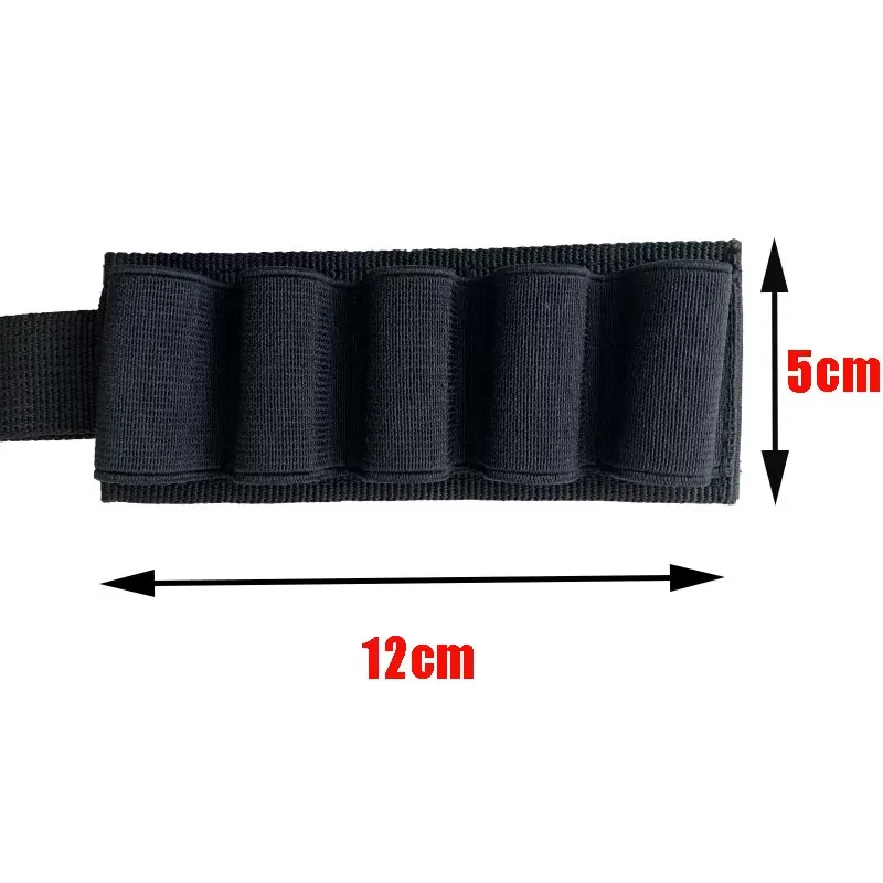 Multifunctional Military Tactical Hunting Bags 5pcs Shell Cartridge Holder Hook Loop Shotgun Bullet Pouch Outdoor Tools Black