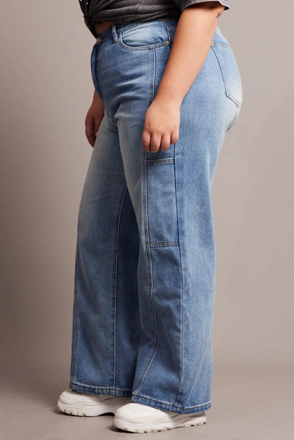 Denim Baggy Jeans Mid Rise