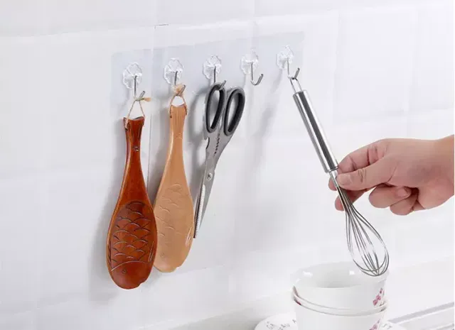 50PC Strong Transparent Suction Cup Sucker Wall Hooks Hanger for Kitchen Bathroom 6*6cm Wall Hooks