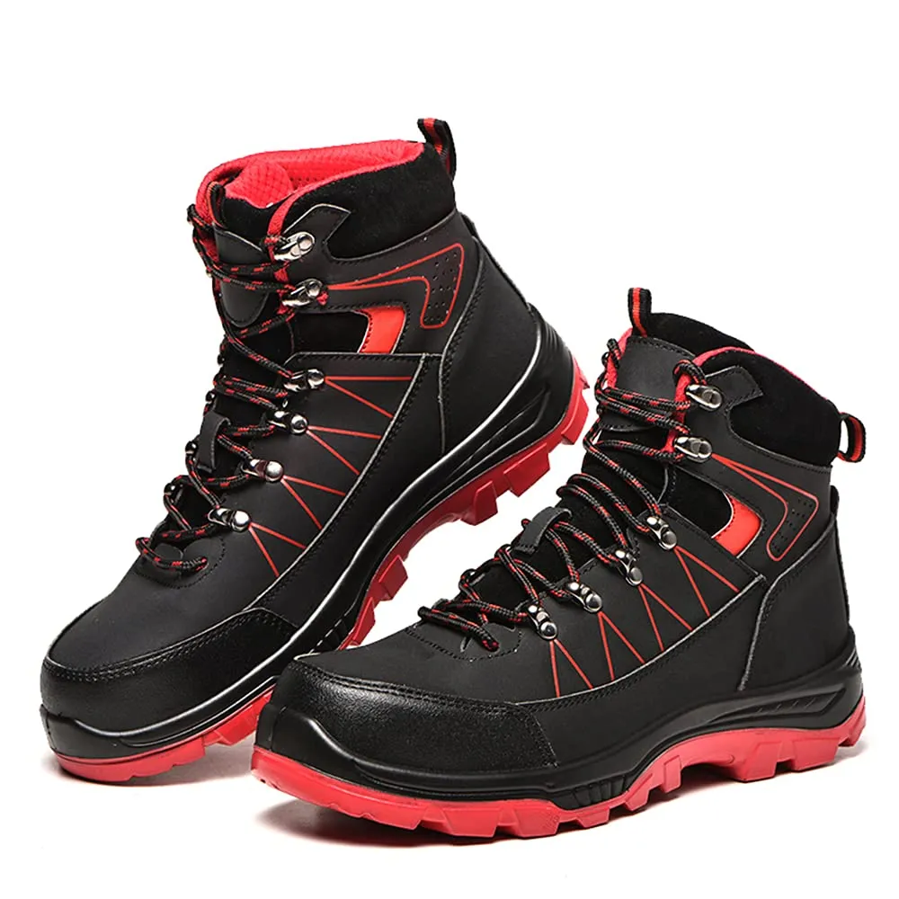 Men Steel Toe Cap Waterproof Safety Boots Outdoor Hiking Shoes (Durability Upgrade)