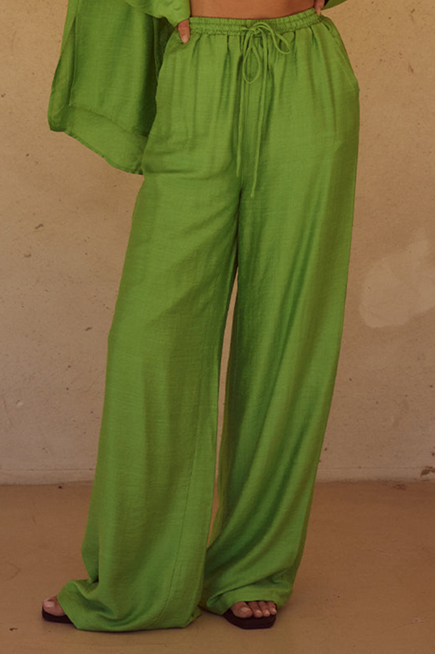 Green heavy drape pants