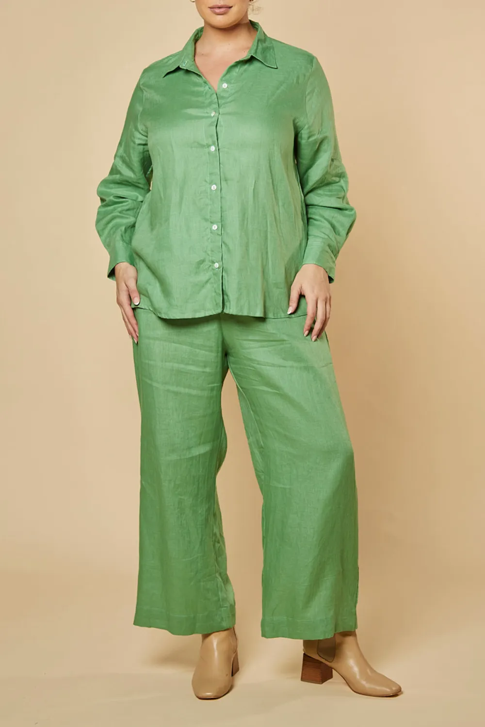 Camille Wide Leg Pant in Jadesheen