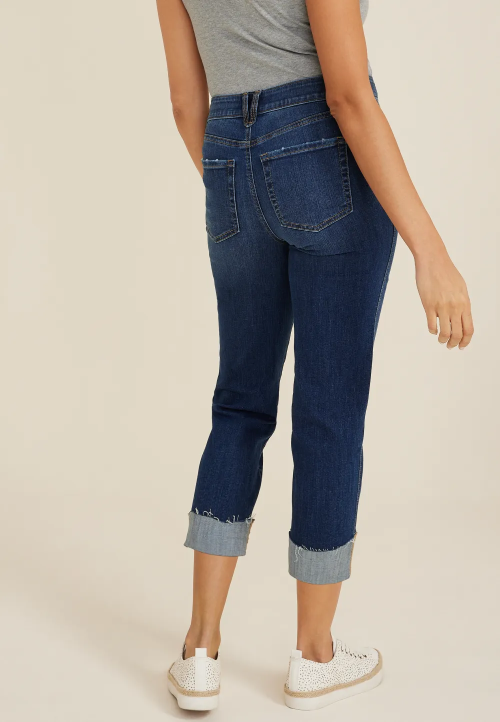 m jeans by maurices™ Classic Mid Rise Mid Fit Straight Cropped Jean