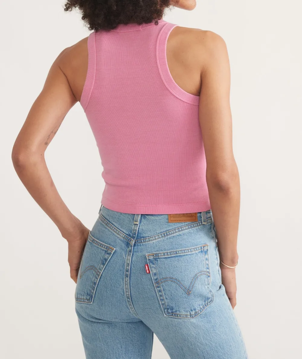 Lexi Rib Sun In High Neck Crop Tank