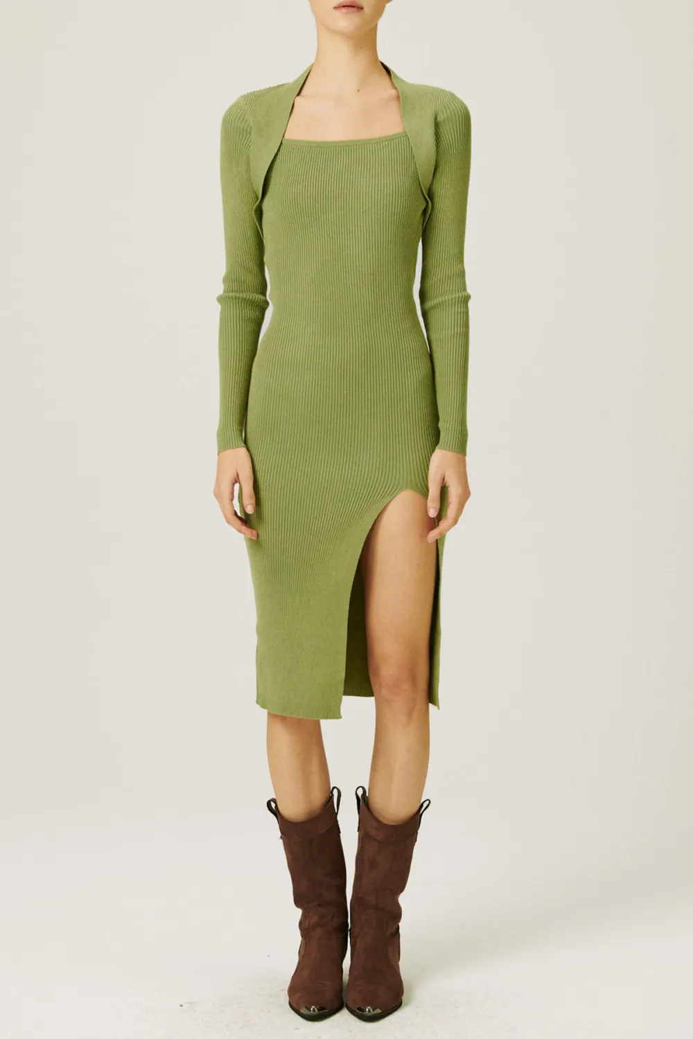 Edie Square Neck Knitted Dress