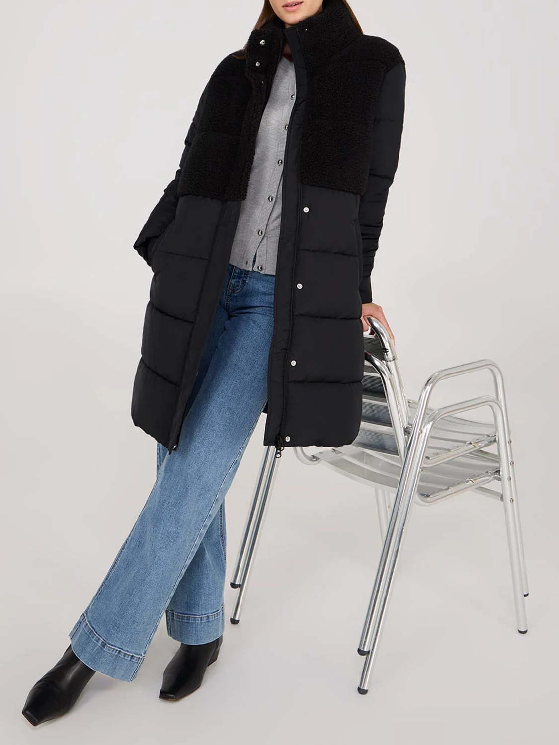 Short Shearling Puffer Jacket