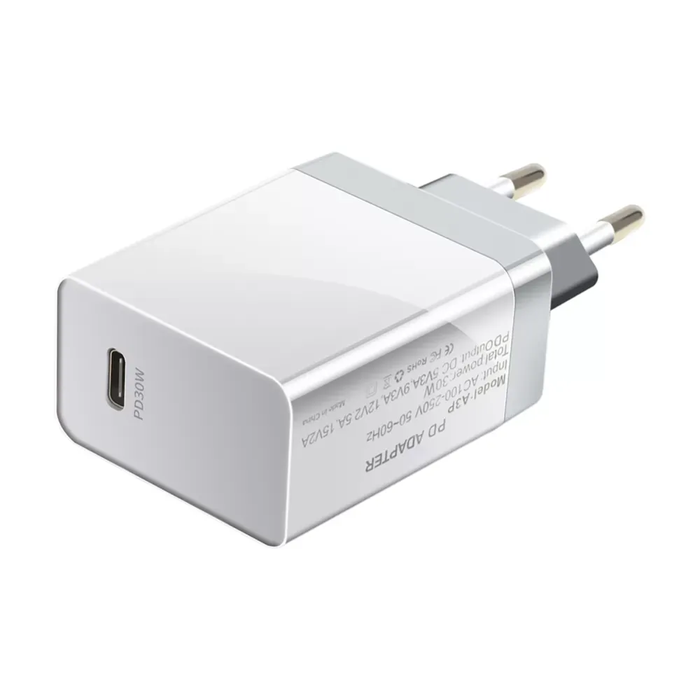 US/EU 30W PD USB Charger Power Delivery USB Type C Wall Charger Fast Charging Power Adapter for iPhone Tablet Laptop