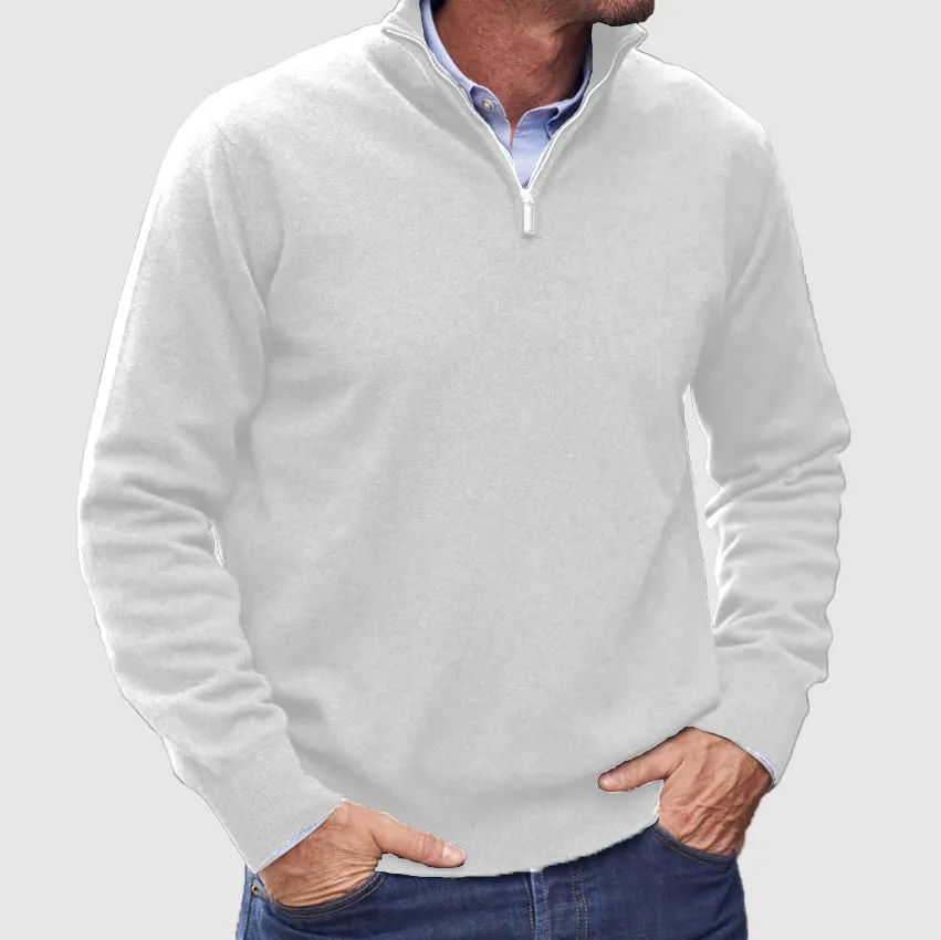 Men's Cashmere Zipper Basic Sweater