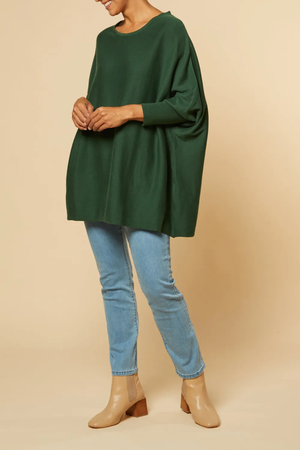 Mia Oversized Jumper In Forest