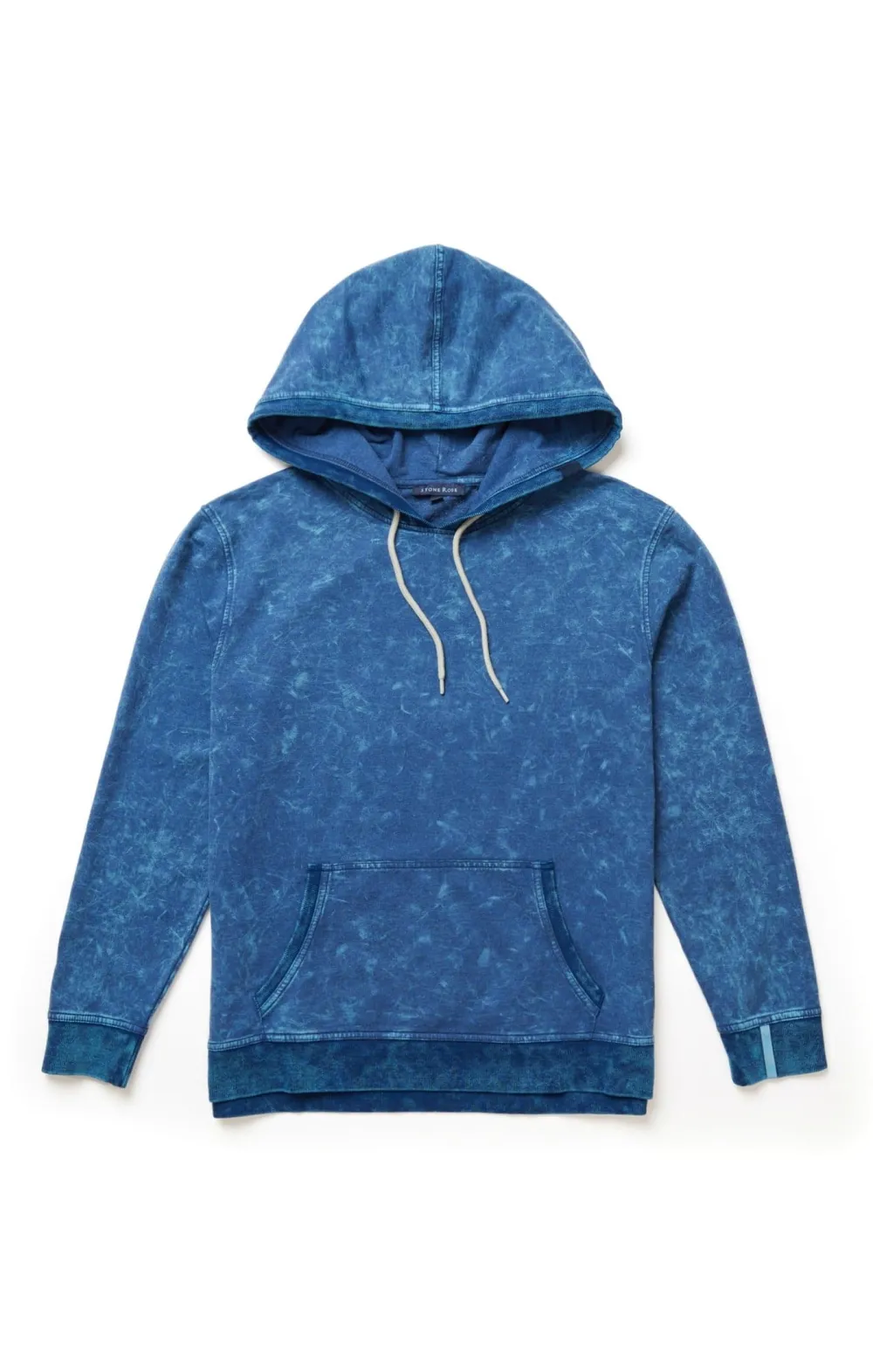 Navy Acid-Washed Pullover Hoodie