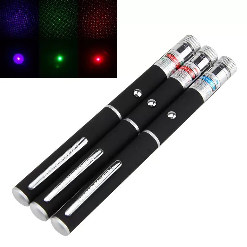 Powerful 5mW 532nm 650nm 405nm 455nm Green Blue Purple Red Light Lights Starry Star Beam Laser Pointer Pen Pens Pointers Lasers Tactical Pets Toy