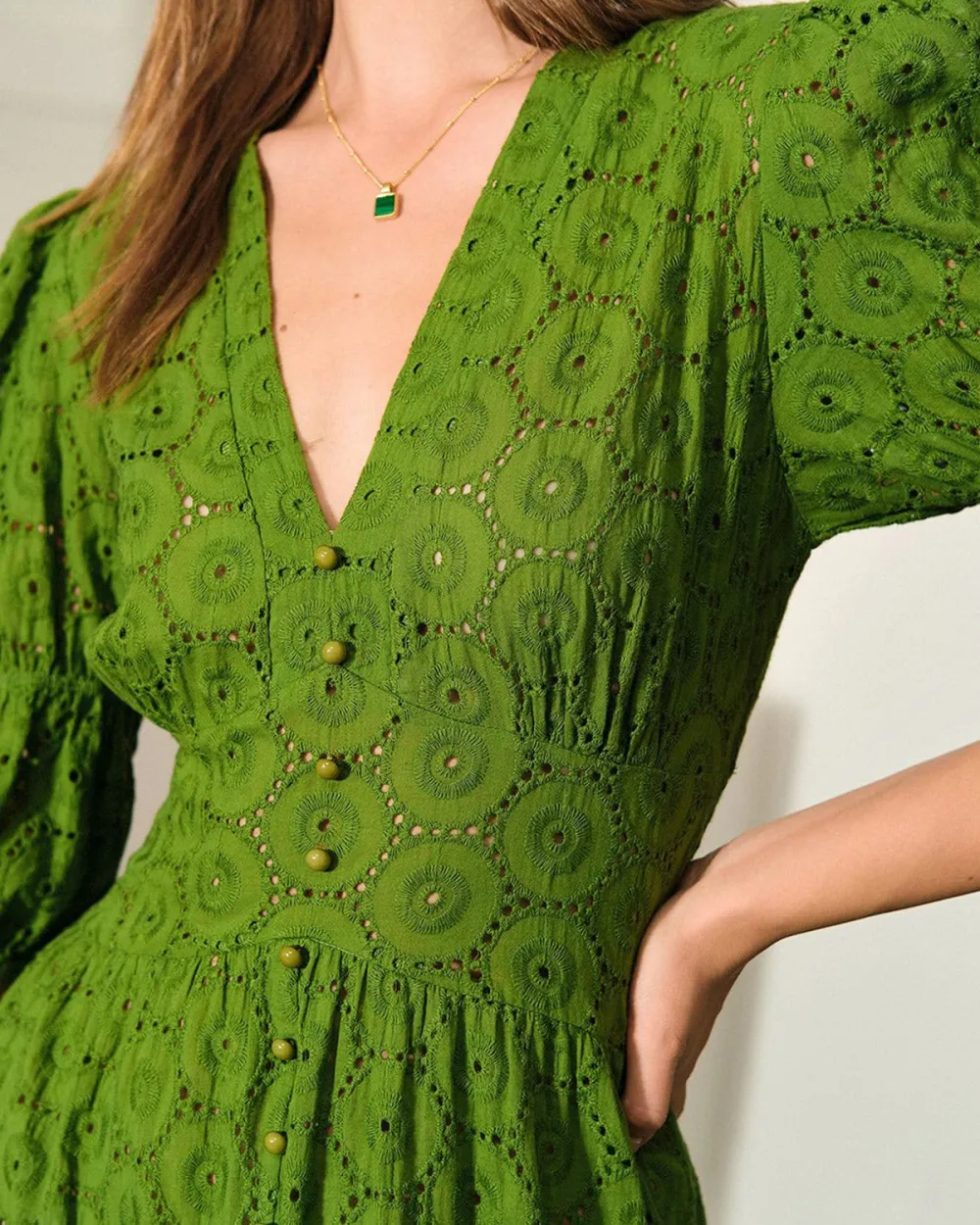 Green hollow fashion dress