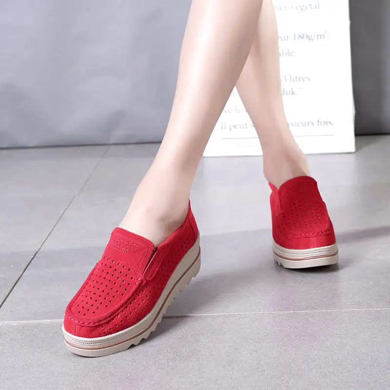 Women Slip On platform Loafers Comfort Suede Moccasins Shoes with leather suede fringes