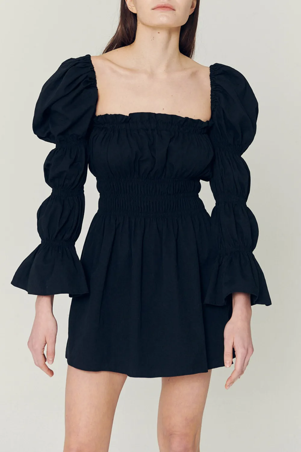 Clare Balloon Sleeve Mini Dress