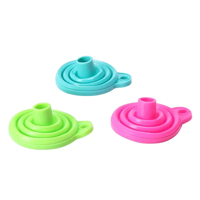 Kitchen Tool DIY Food-Grade Folding Silicone Funnel Household Liquid Dispensing Mini Funnel Random Color