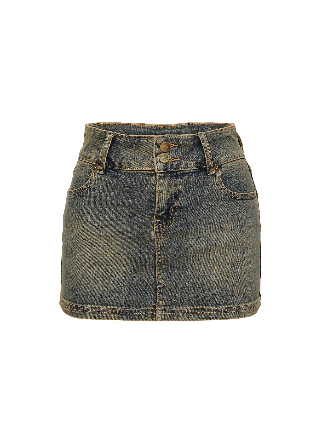 Faya Low Rise Denim Mini Skirt