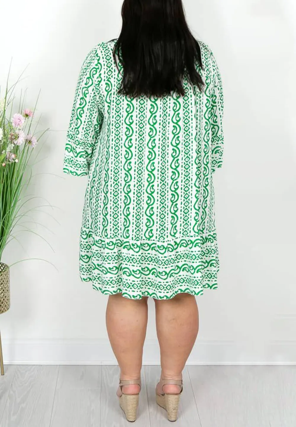 Green Stripe Smock Dress