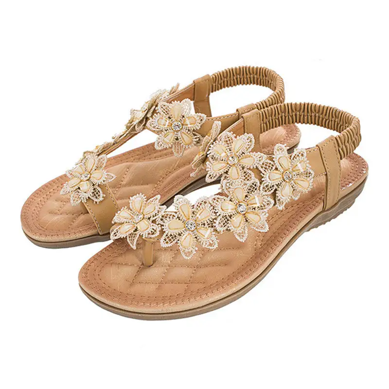 Cilool  Bohemian Style Vintage Classic Floral Sandals