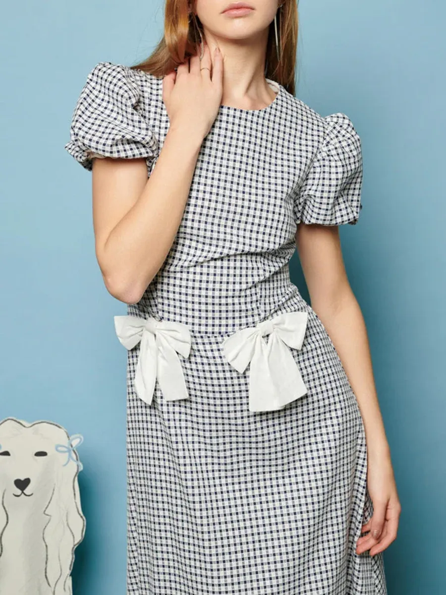 Lady Gingham Midi Dress