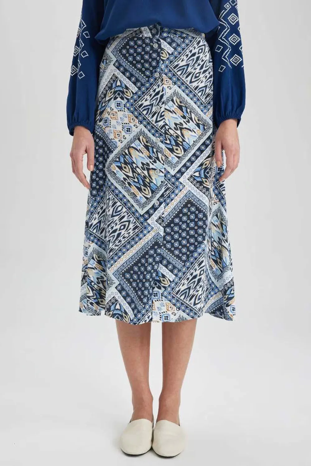 Traditional A Cut Midi Skirt