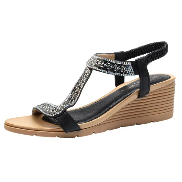 Cilool  Rhinestones New Platform Sandals