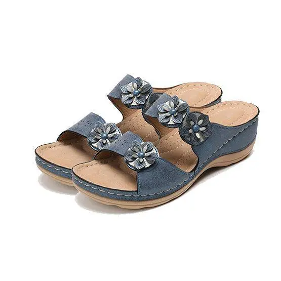 Cilool Premium Handicraft Open Toe Charming Fancy Flower Women Sandals