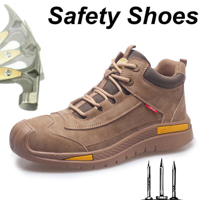 Breathable Men Steel Toe Cap Safety Boots Fashion Non-Slip Workwear Shoes