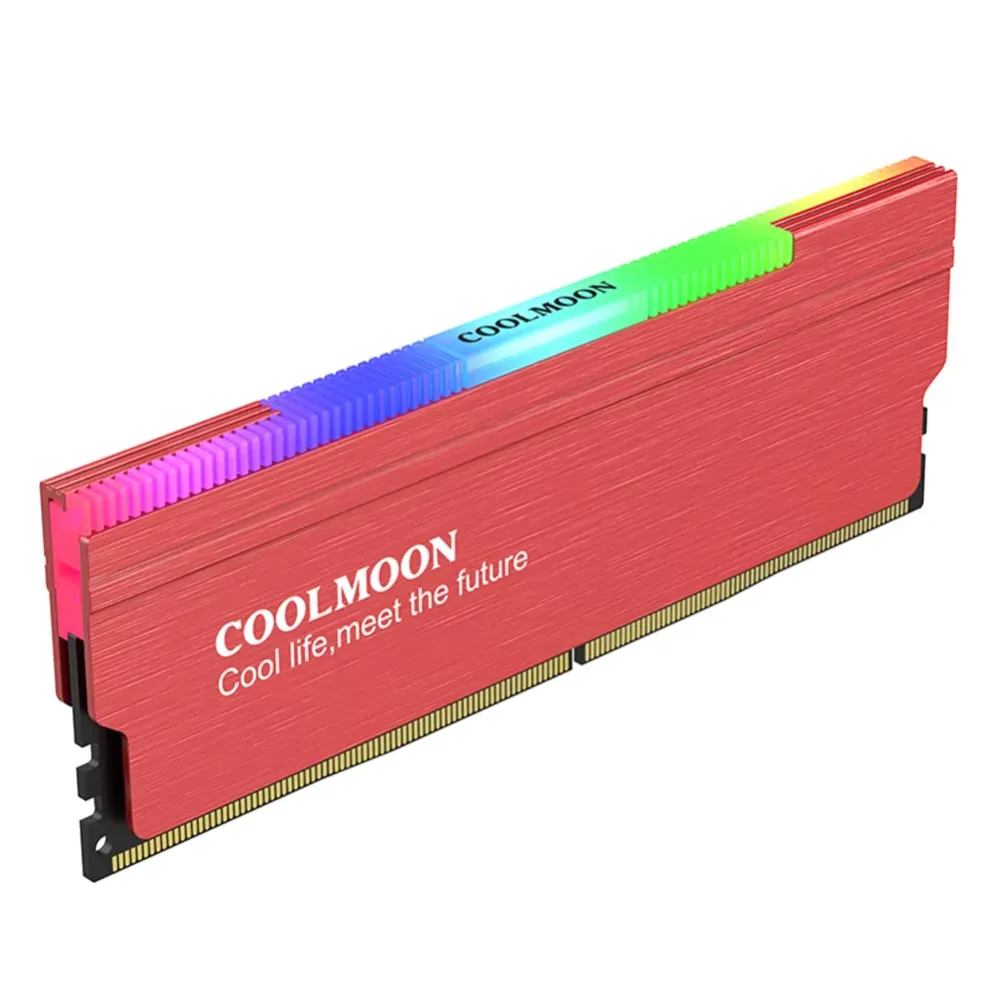 COOLMOON CR-D134S ARGB RAM Heatsink,Heat Spreader Cooler for Desktop PC,15v-3pin male / female interface,Support controller RGB