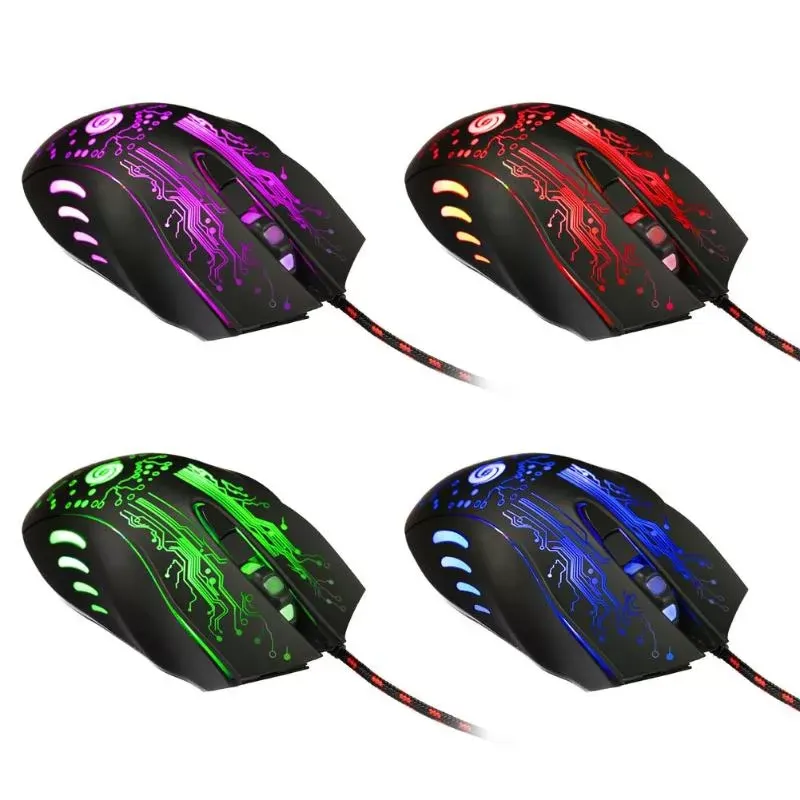 3200DPI LED Optical 6D USB Wired Gaming Game Mouse Pro Gamer Mice For PC 6 buttons with scroll wheel 5 million cycle